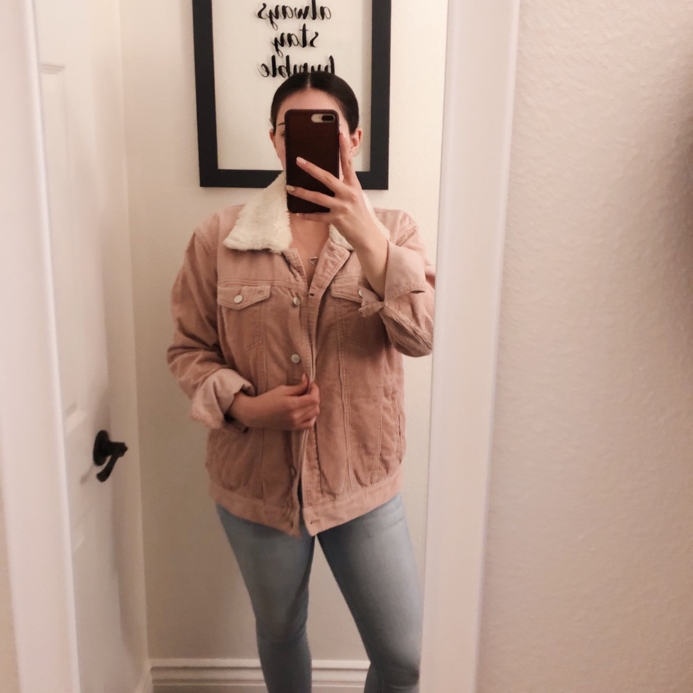 Pacsun corduroy fur jacket